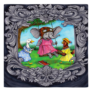 Elephant on Swing Scarf