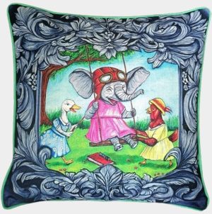 Elephant on Swing Scatter Cushion Covers